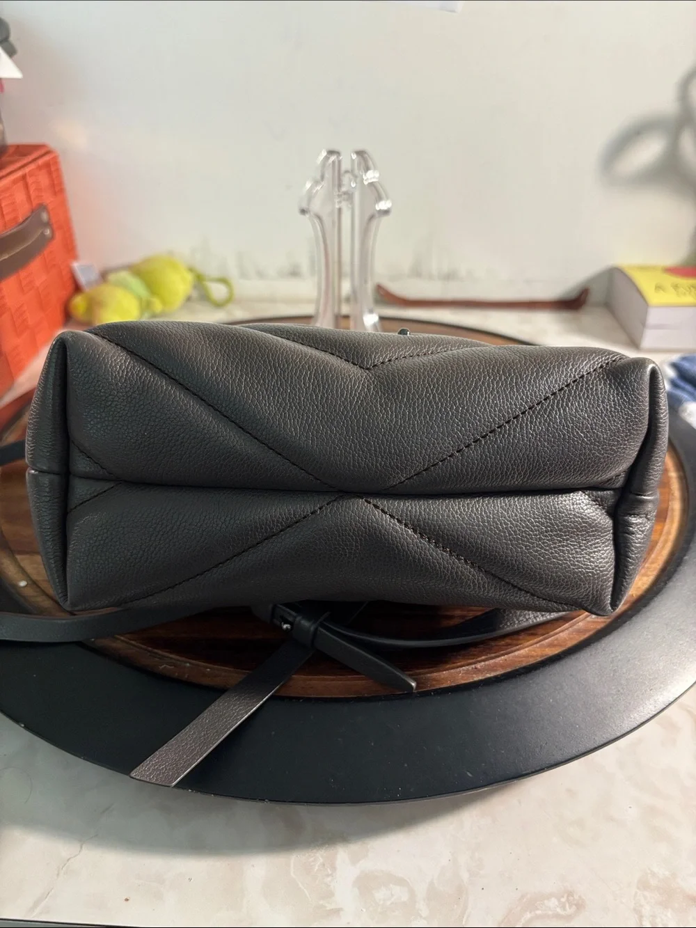 Rebecca Minkoff Black Quilted Chevron Shoulder Bag with Chain Strap